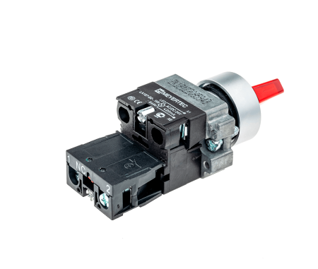 Переключатель с подсветкой, с фиксацией, 220V AC/DC, красный, 3 положения, 1NC