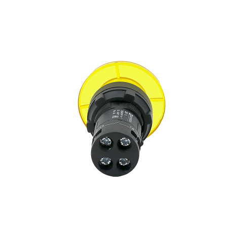 Кнопка грибовидная желтая с подсветкой, Ø40 мм, 1NO, 24V AC/DC, IP54, пластик